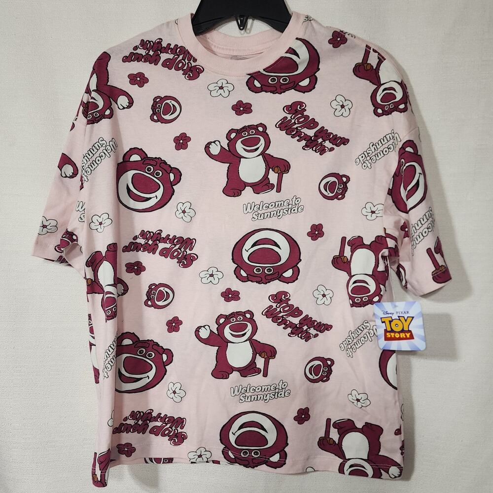 Disney Lotso ''Welcome to Sunnyside'' women's pink shirt medium